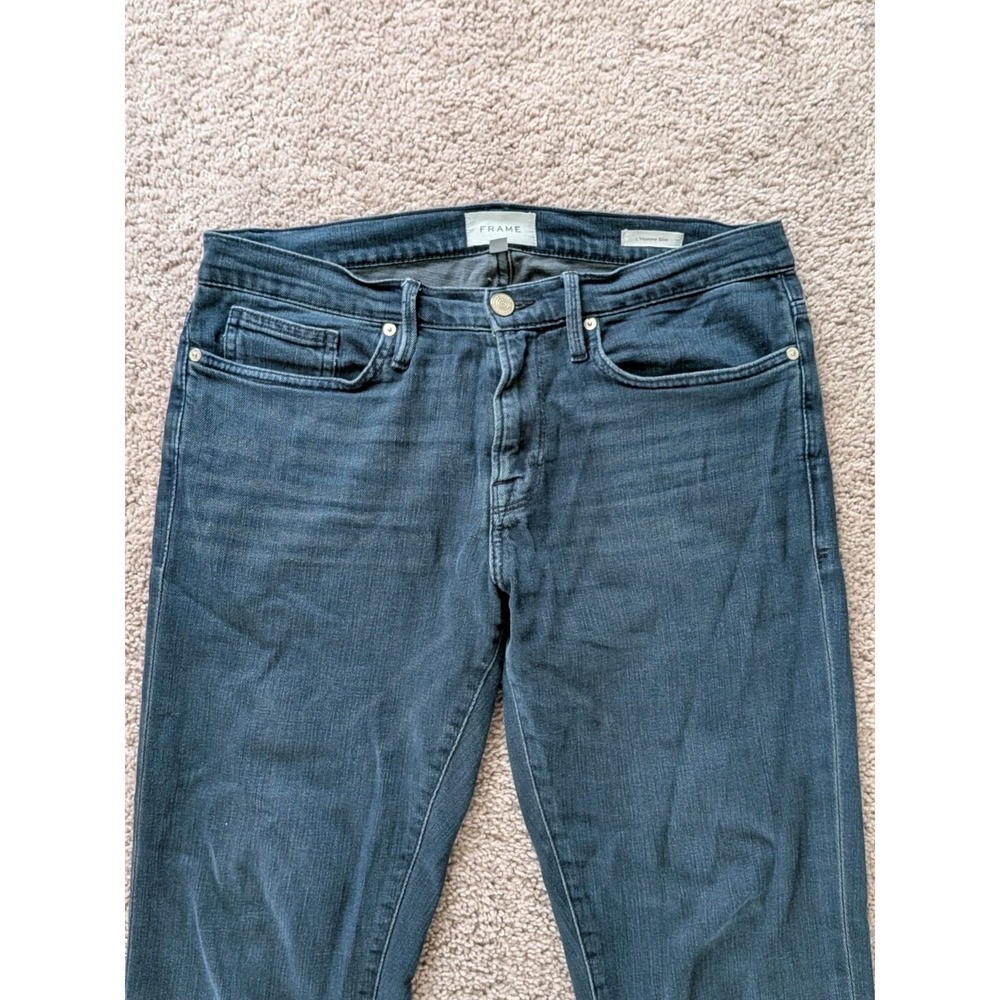 Frame L'Homme Slim Fit Jeans Mens 32 (Fits 34x29) Blue Medium Wash Denim - Picture 4 of 13